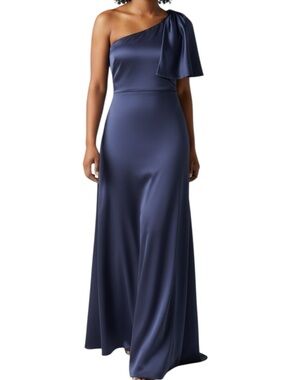 NWT SACHIN + BABI Deep Cobalt Sleeveless One Shoulder Bow Dress Gown Size 18W